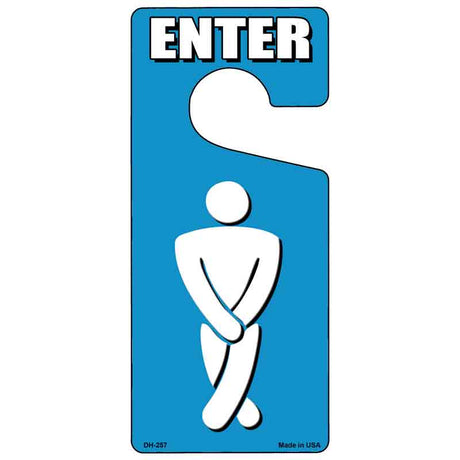 Mens Bathroom Enter Novelty Metal Door Hanger DH-257