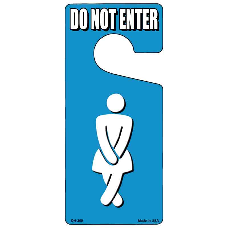 Womens Bathroom Do Not Enter Novelty Metal Door Hanger DH-260