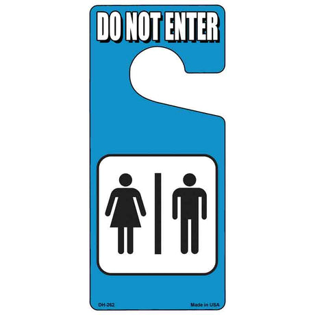 Neutral Bathroom Do Not Enter Novelty Metal Door Hanger DH-262