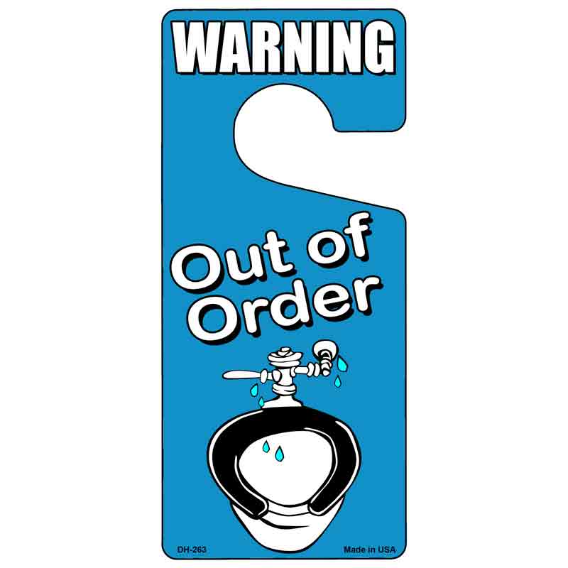 Out Of Order Novelty Metal Door Hanger DH-263