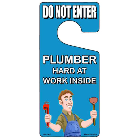 Plumber Inside Novelty Metal Door Hanger DH-265