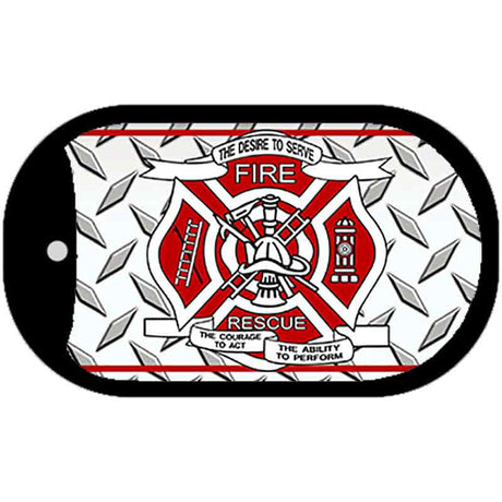 Fire Rescue Diamond Novelty Dog Tag Necklace DT-020