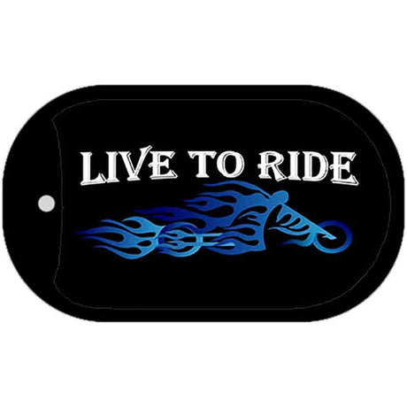 Live to Ride Novelty Metal Dog Tag Necklace DT-064