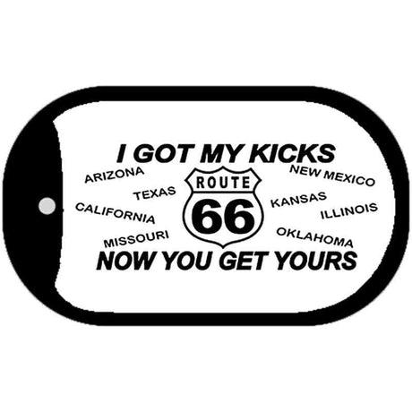 RT 66 I Got My Kicks Novelty Metal Dog Tag Necklace DT-096