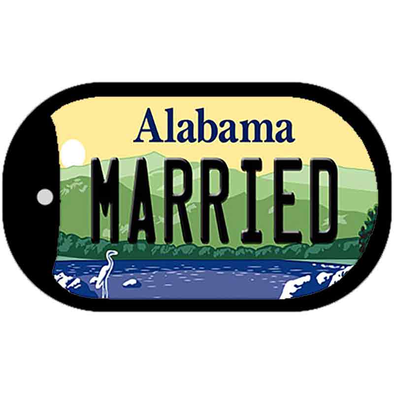 Married Alabama Novelty Metal Dog Tag Necklace DT-10022