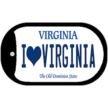 I Love Virginia Novelty Metal Dog Tag Necklace DT-10114