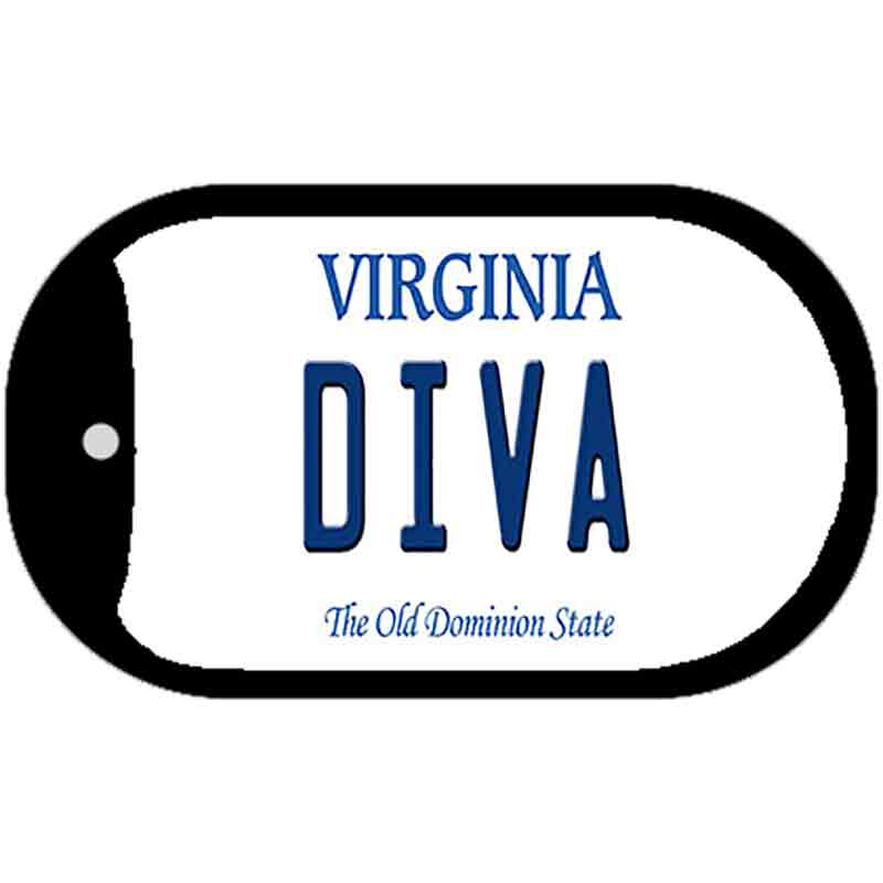 Diva Virginia Novelty Metal Dog Tag Necklace DT-10144