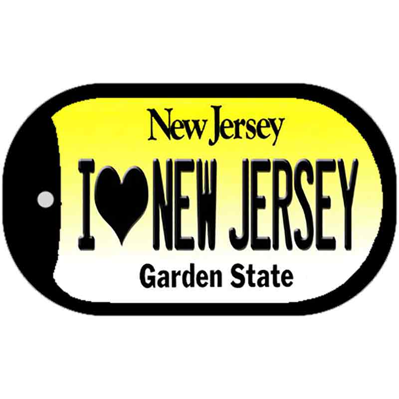 I Love New Jersey Novelty Metal Dog Tag Necklace DT-10156