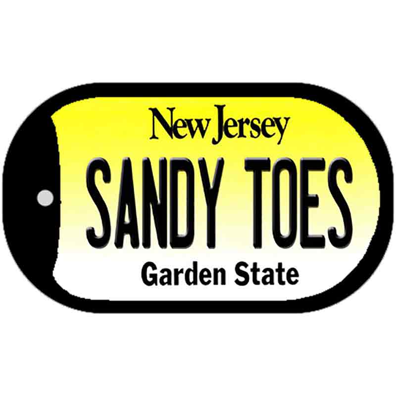 Sandy Toes New Jersey Novelty Metal Dog Tag Necklace DT-10184