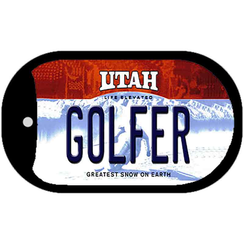 Golfer Utah Novelty Metal Dog Tag Necklace DT-10220