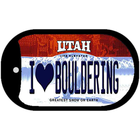 I Love Bouldering Utah Novelty Metal Dog Tag Necklace DT-10231