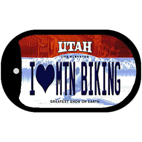 I Love Mtn Biking Utah Novelty Metal Dog Tag Necklace DT-10232