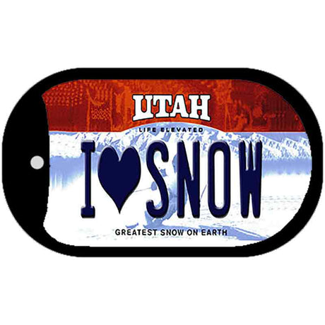 I Love Snow Utah Novelty Metal Dog Tag Necklace DT-10236