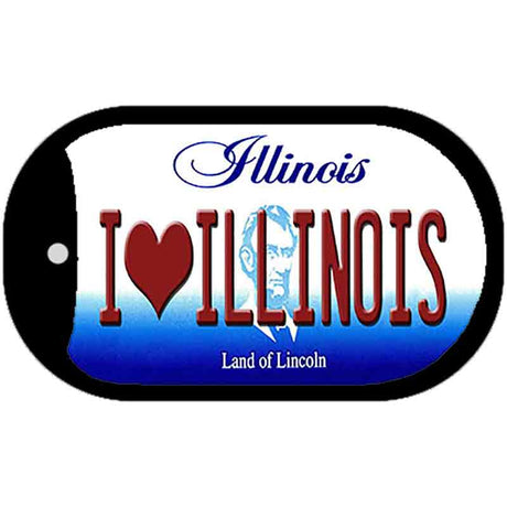 I Love Illinois Novelty Metal Dog Tag Necklace DT-10280