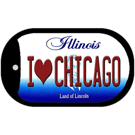 I Love Chicago Illinois Novelty Metal Dog Tag Necklace DT-10283