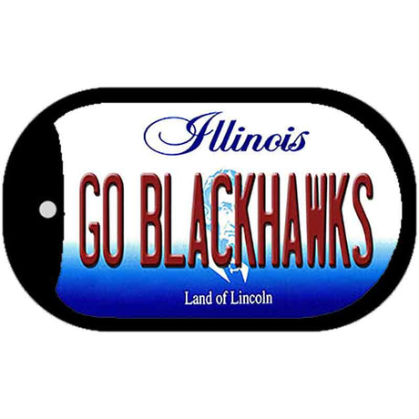 Go Blackhawks Illinois Novelty Metal Dog Tag Necklace DT-10295