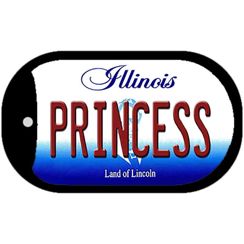 Princess Illinois Novelty Metal Dog Tag Necklace DT-10311