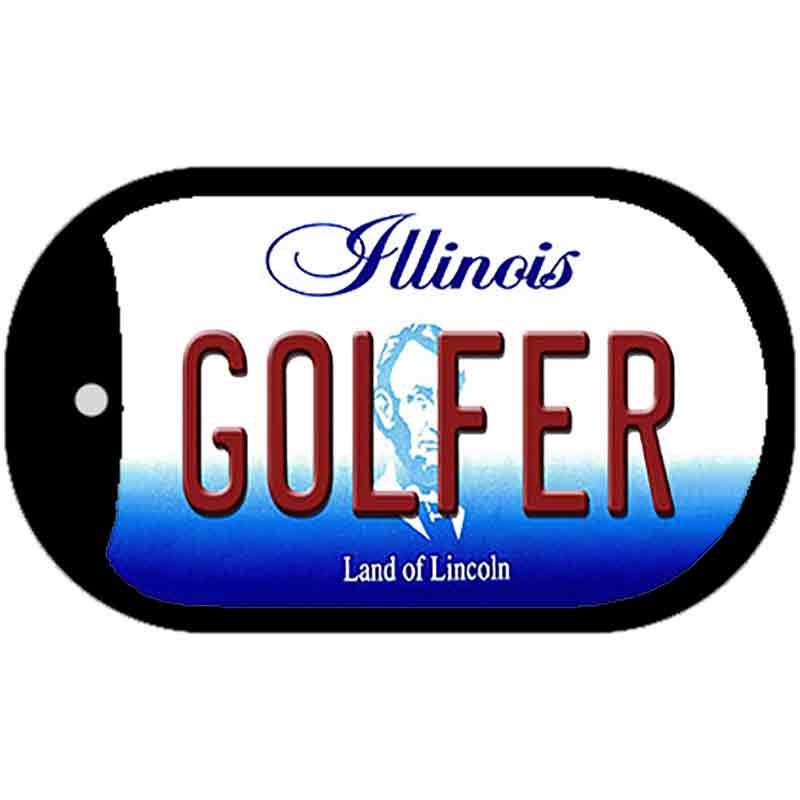 Golfer Illinois Novelty Metal Dog Tag Necklace DT-10314