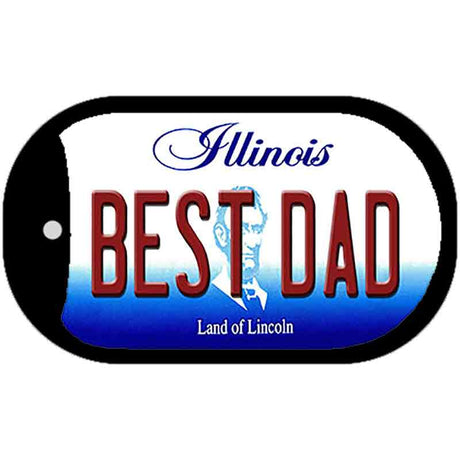 Best Dad Illinois Novelty Metal Dog Tag Necklace DT-10319