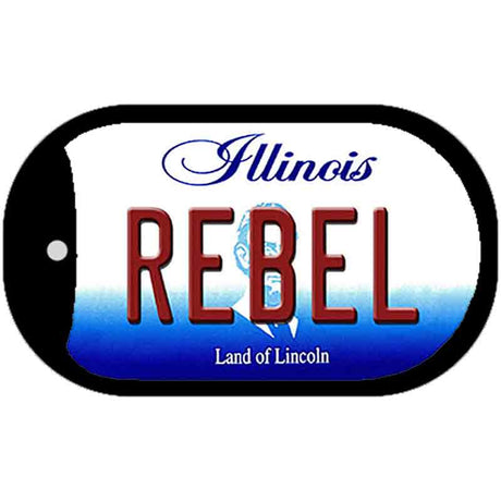 Rebel Illinois Novelty Metal Dog Tag Necklace DT-10320