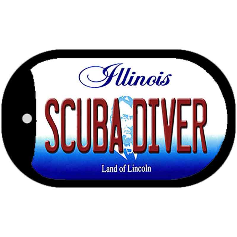 Scuba Diver Illinois Novelty Metal Dog Tag Necklace DT-10321