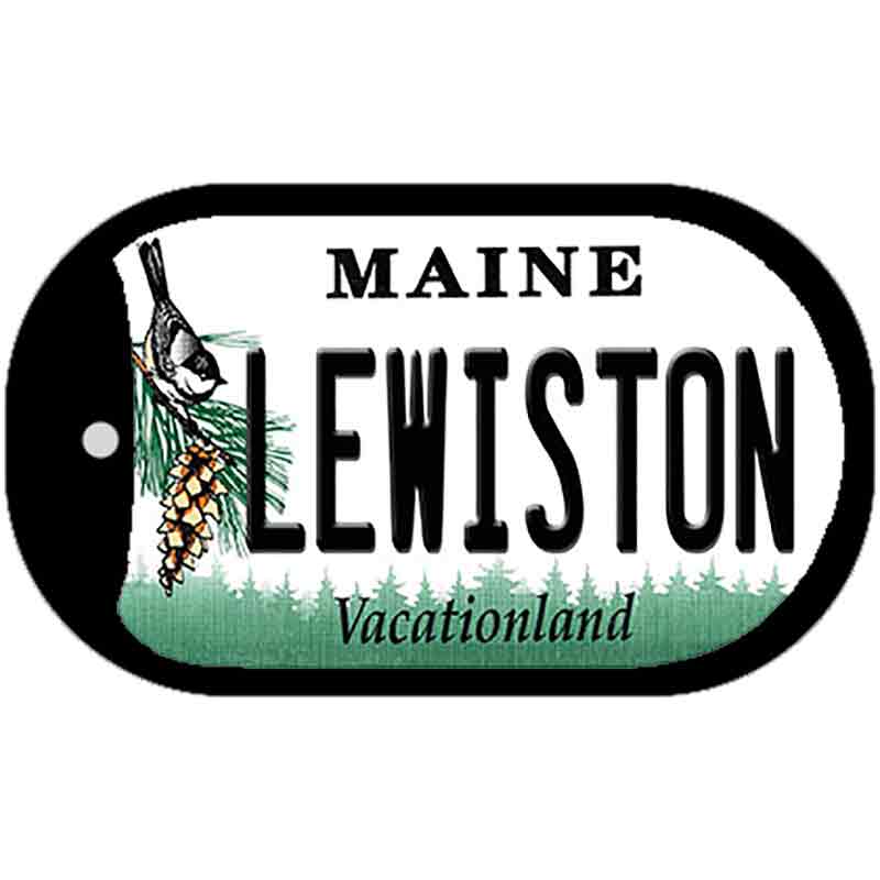 Lewiston Maine Novelty Metal Dog Tag Necklace DT-10389