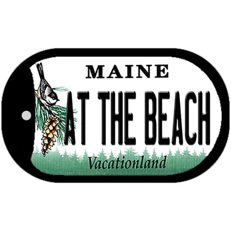 At The Beach Maine Novelty Metal Dog Tag Necklace DT-10400