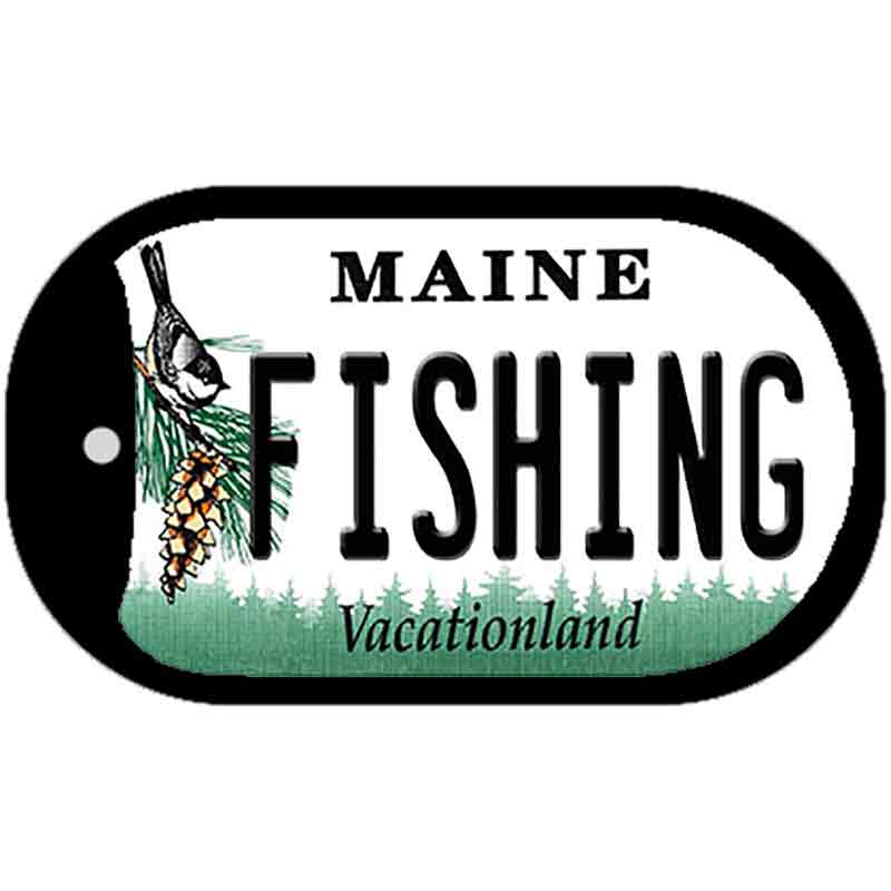 Fishing Maine Novelty Metal Dog Tag Necklace DT-10409