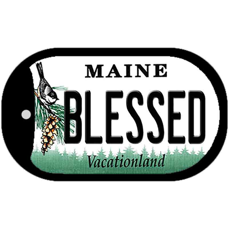 Blessed Maine Novelty Metal Dog Tag Necklace DT-10417