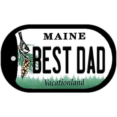 Best Dad Maine Novelty Metal Dog Tag Necklace DT-10423