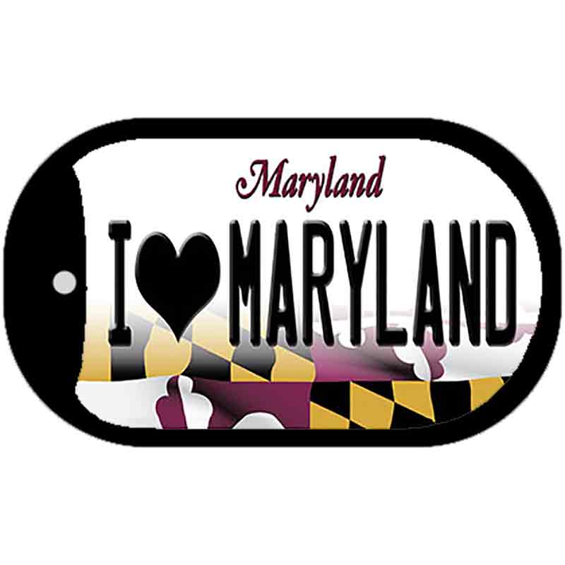 I Love Maryland Novelty Metal Dog Tag Necklace DT-10462