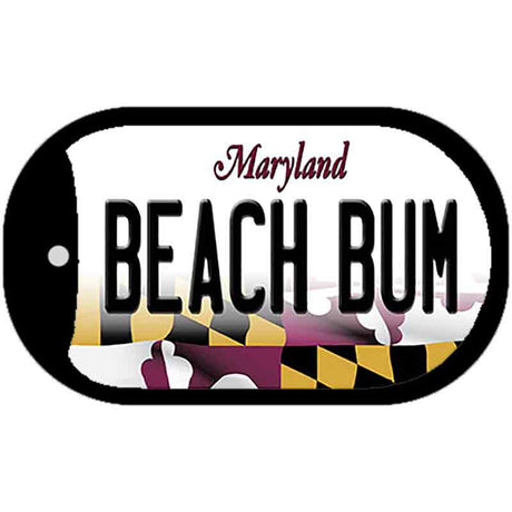 Beach Bum Maryland Novelty Metal Dog Tag Necklace DT-10477