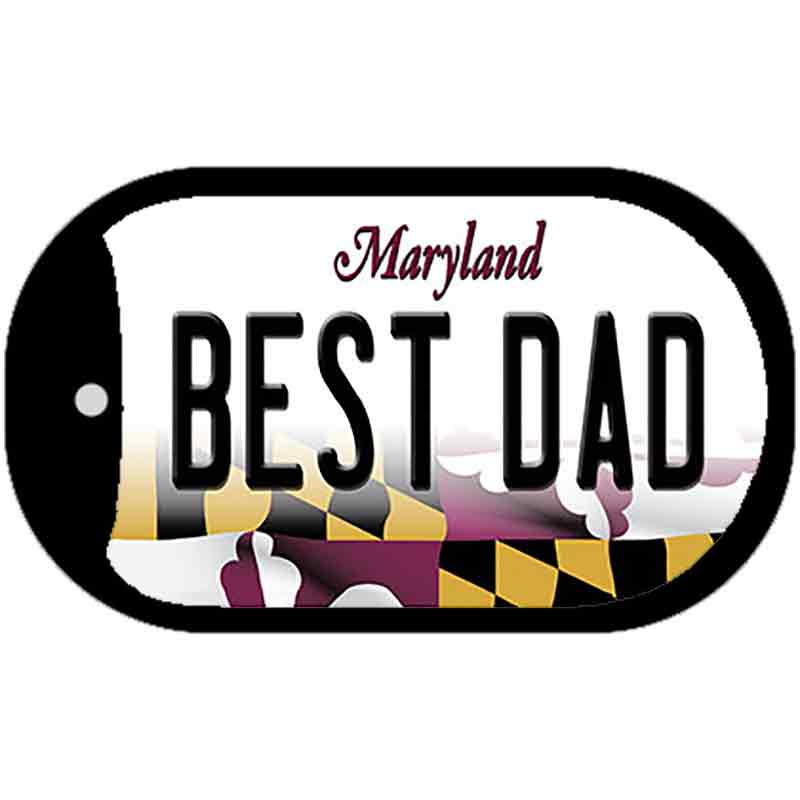 Best Dad Maryland Novelty Metal Dog Tag Necklace DT-10504