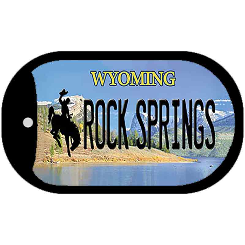 Rock Spring Wyoming Novelty Metal Dog Tag Necklace DT-10523