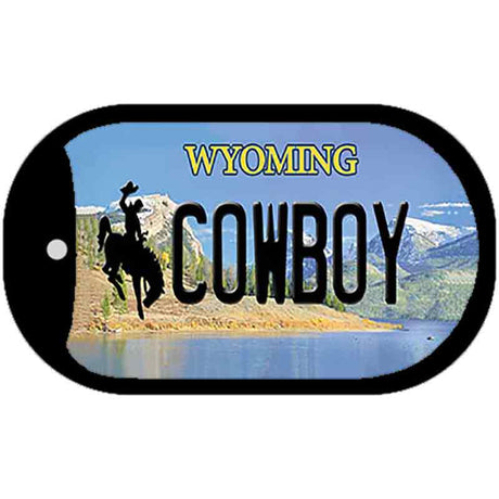 Cowboy Wyoming Novelty Metal Dog Tag Necklace DT-10530