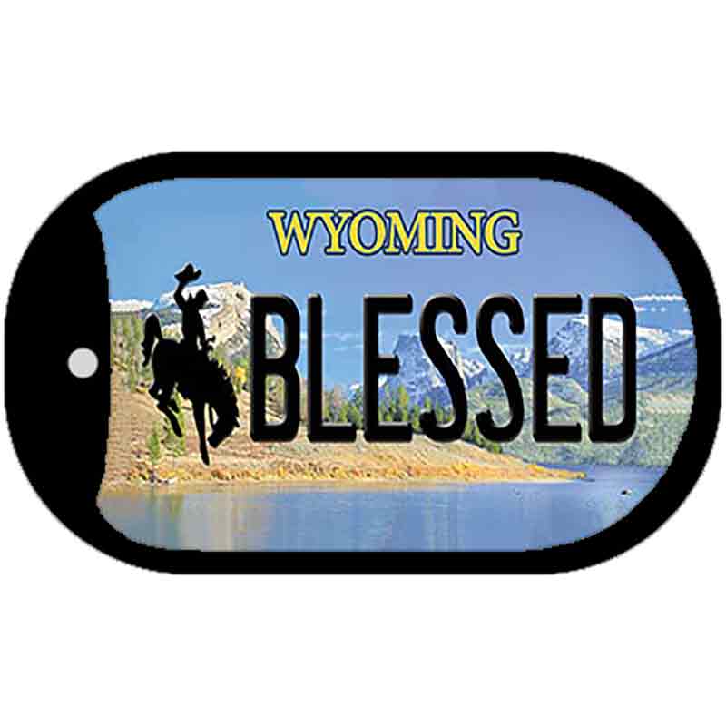 Blessed Wyoming Novelty Metal Dog Tag Necklace DT-10555