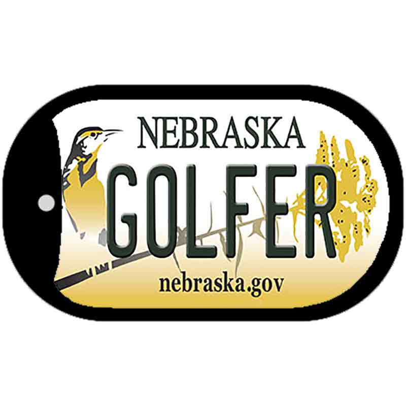 Golfer Nebraska Novelty Metal Dog Tag Necklace DT-10601