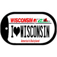 I Love Wisconsin Novelty Metal Dog Tag Necklace DT-10609