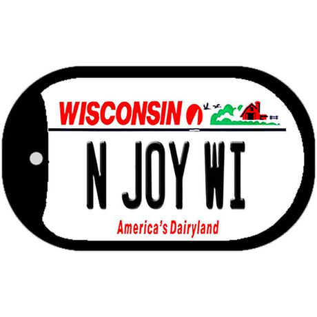 N Joy WI Wisconsin Novelty Metal Dog Tag Necklace DT-10610