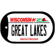 Great Lakes Wisconsin Novelty Metal Dog Tag Necklace DT-10621