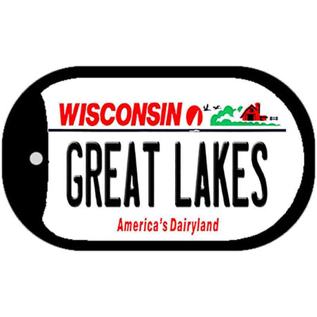 Great Lakes Wisconsin Novelty Metal Dog Tag Necklace DT-10621