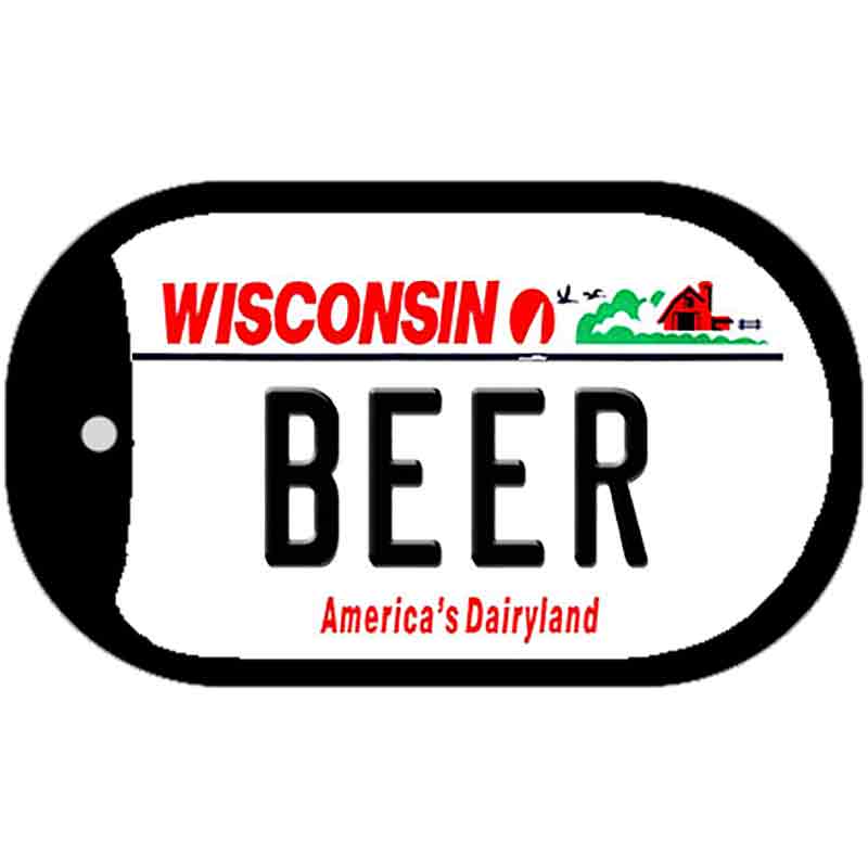 Beer Wisconsin Novelty Metal Dog Tag Necklace DT-10622