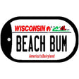 Beach Bum Wisconsin Novelty Metal Dog Tag Necklace DT-10627