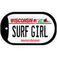 Surf Girl Wisconsin Novelty Metal Dog Tag Necklace DT-10629