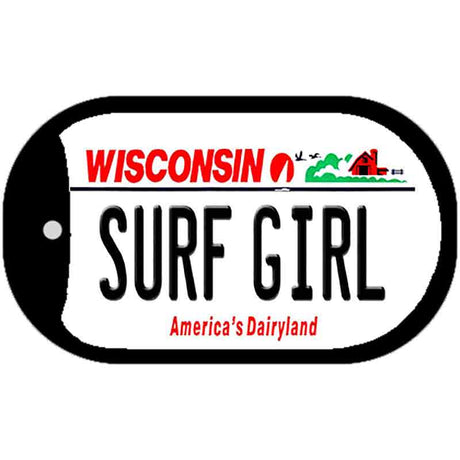 Surf Girl Wisconsin Novelty Metal Dog Tag Necklace DT-10629