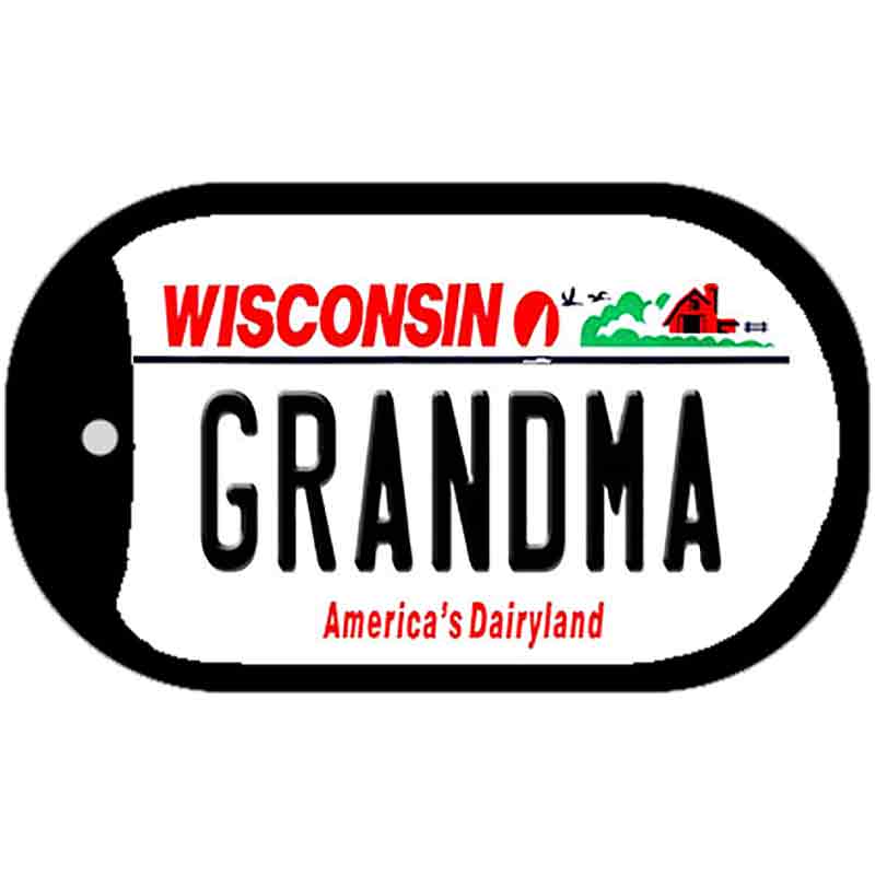 Grandma Wisconsin Novelty Metal Dog Tag Necklace DT-10635