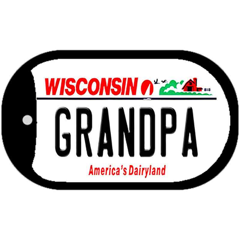 Grandpa Wisconsin Novelty Metal Dog Tag Necklace DT-10636