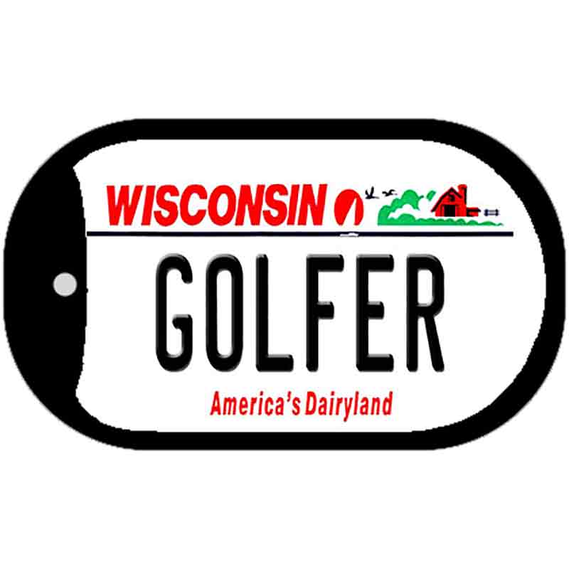 Golfer Wisconsin Novelty Metal Dog Tag Necklace DT-10643