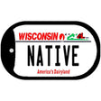 Native Wisconsin Novelty Metal Dog Tag Necklace DT-10650