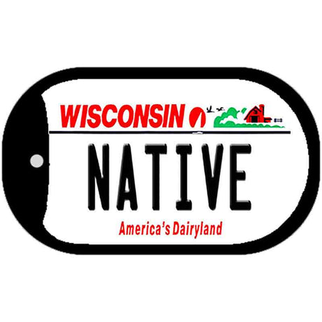 Native Wisconsin Novelty Metal Dog Tag Necklace DT-10650